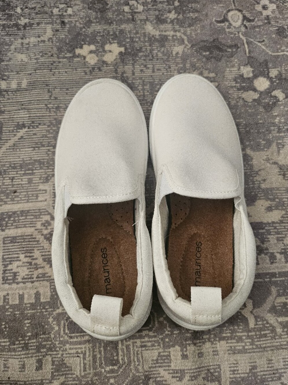 Maurices Women's White Canvas Slip-On Sneakers - Picture 1 of 3